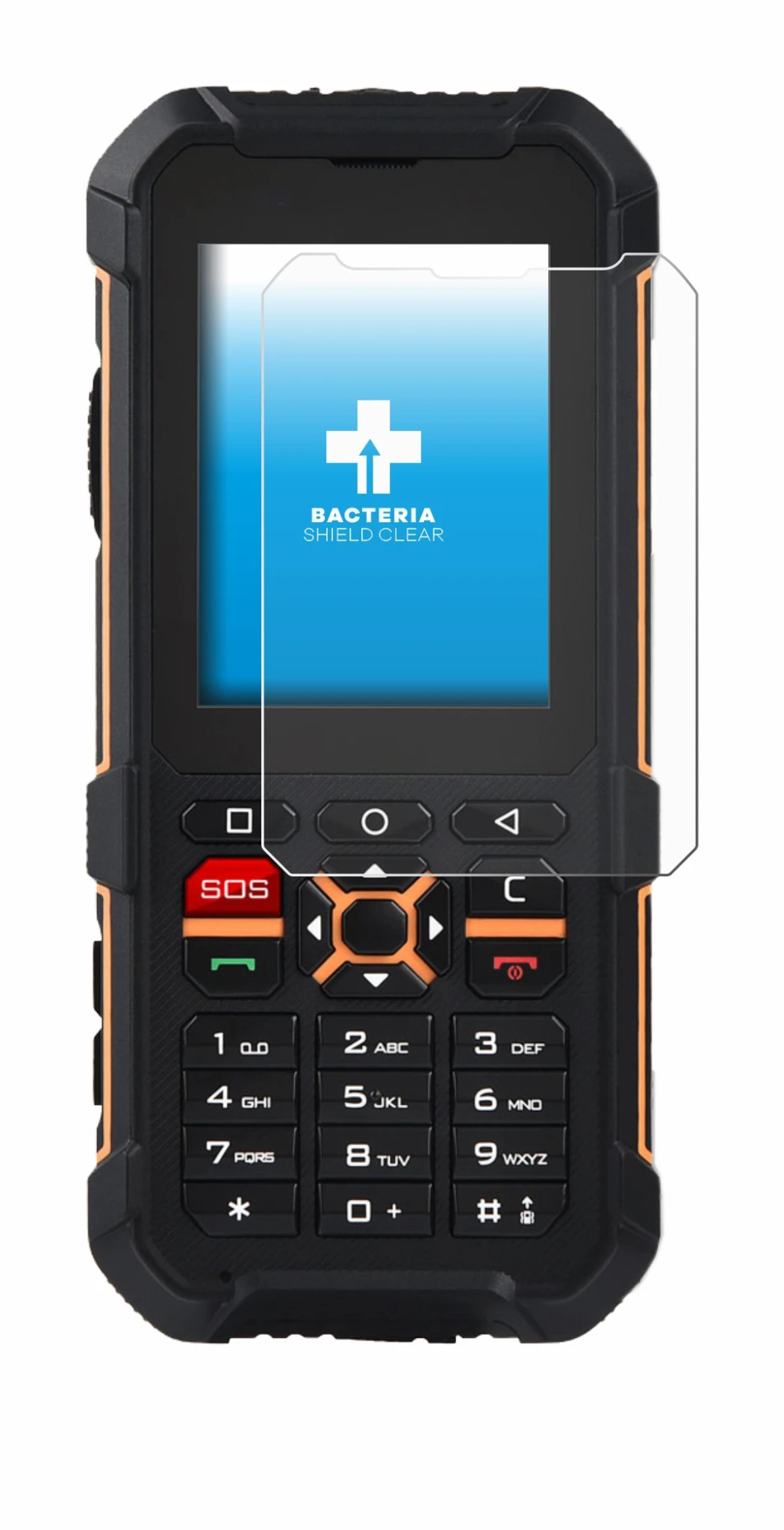 Image of the device RugGear RG170 with a wide variety of screen protectors.