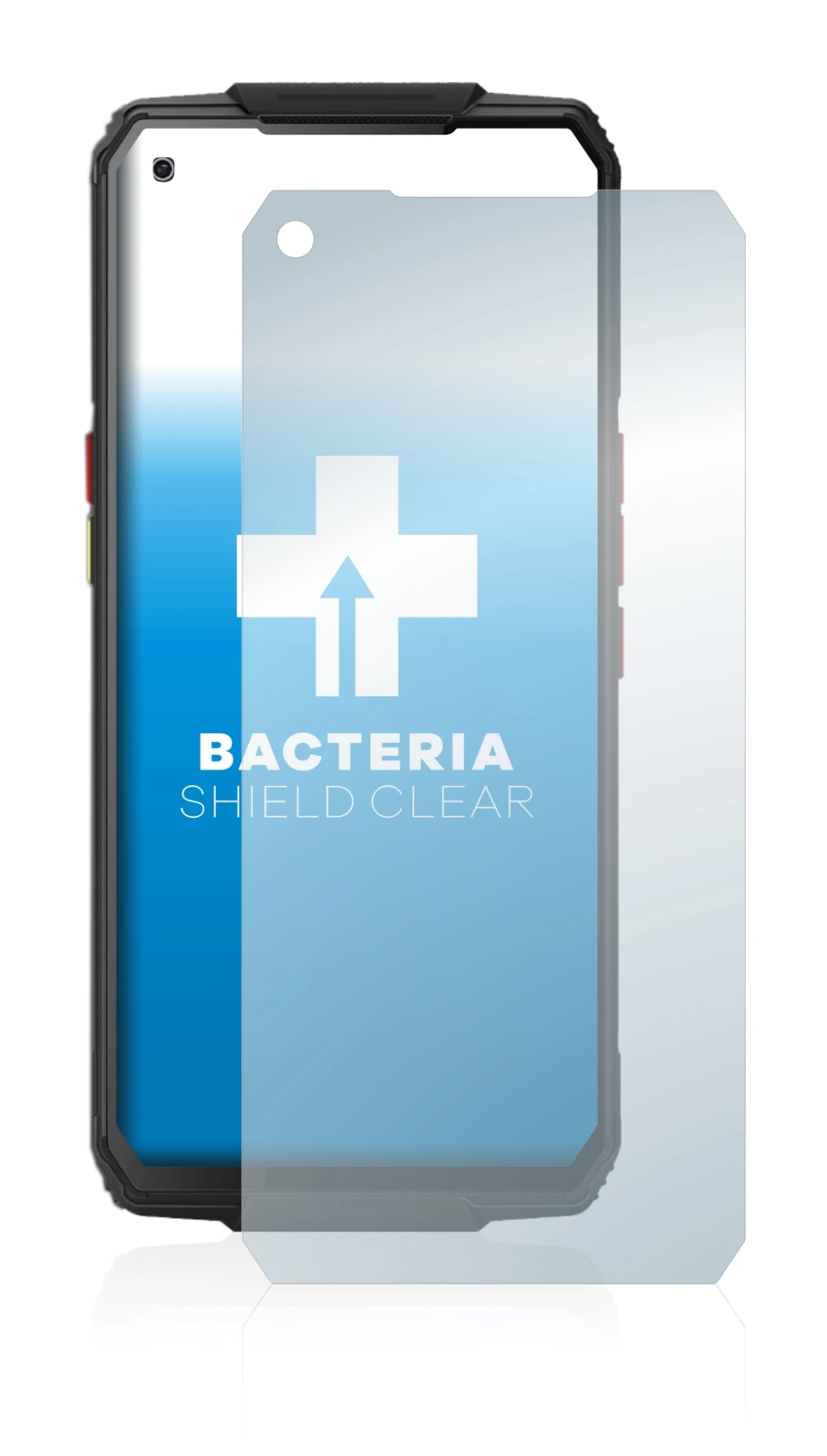 Image of the device Oukitel WP7 with a wide variety of screen protectors.