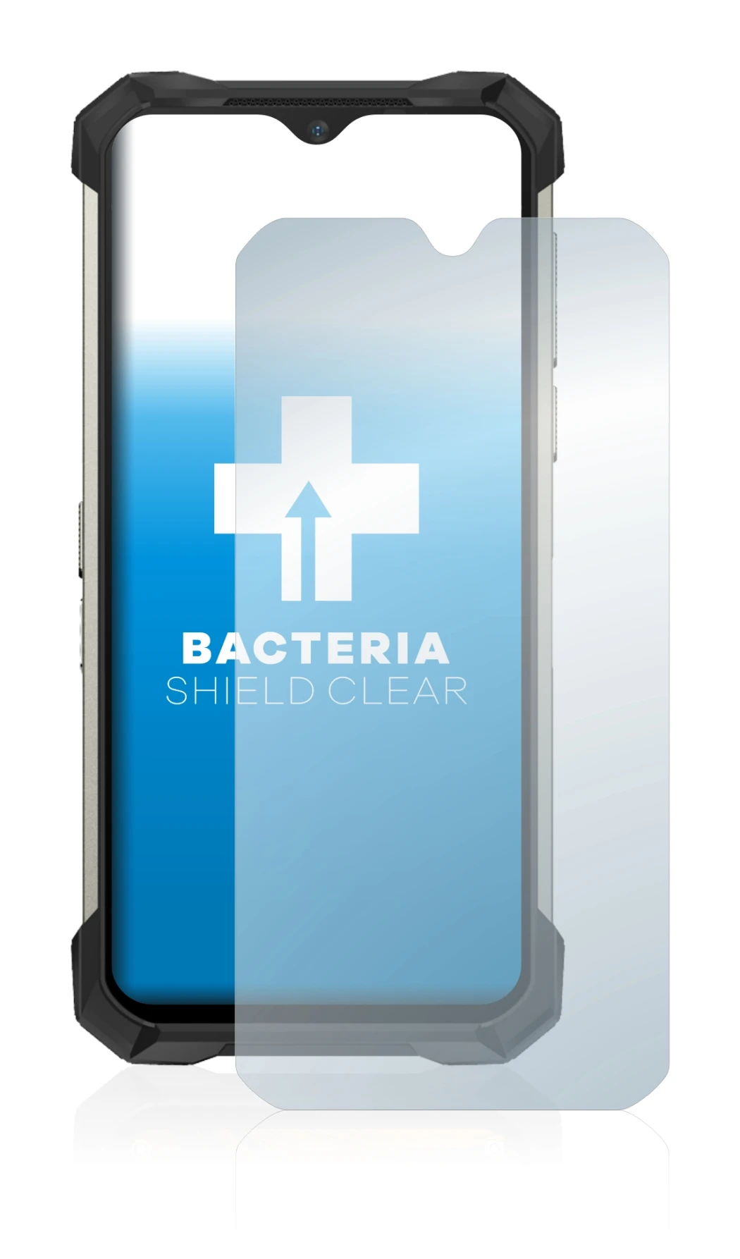 Image of the device Doogee S88 Pro with a wide variety of screen protectors.