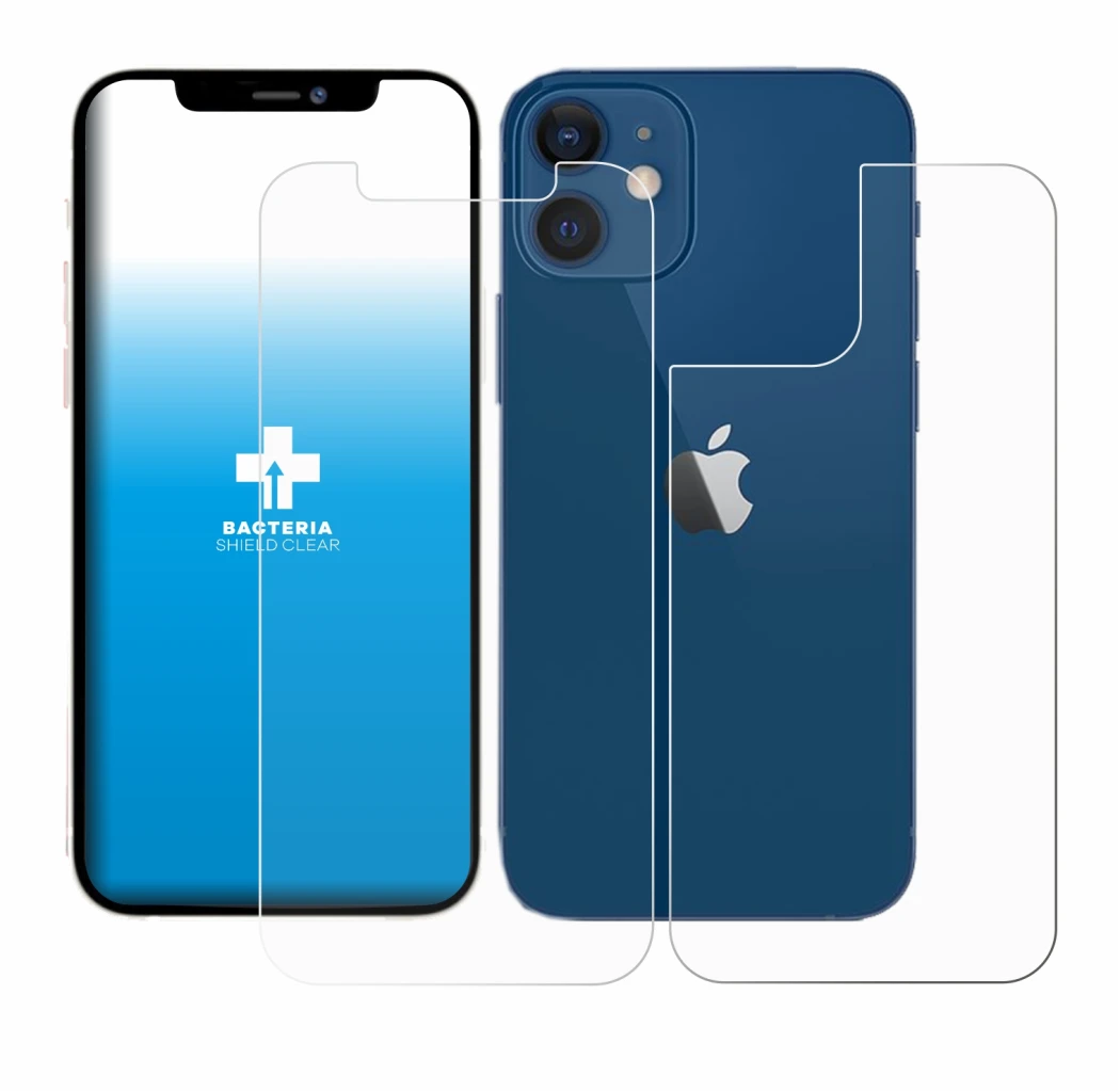 Image of the device Apple iPhone 12 (Front+Back) with a wide variety of screen protectors.