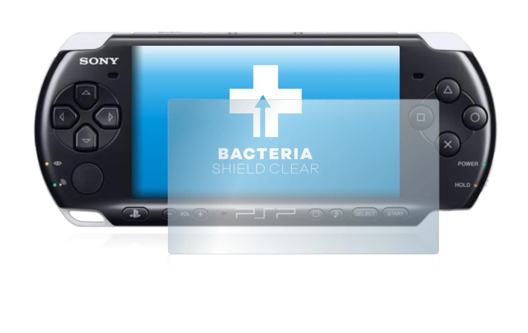 Image of the device Sony PSP 3003 with a wide variety of screen protectors.