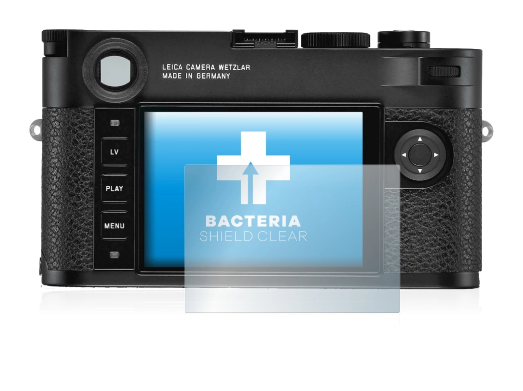 Image of the device Leica M10-R with a wide variety of screen protectors.