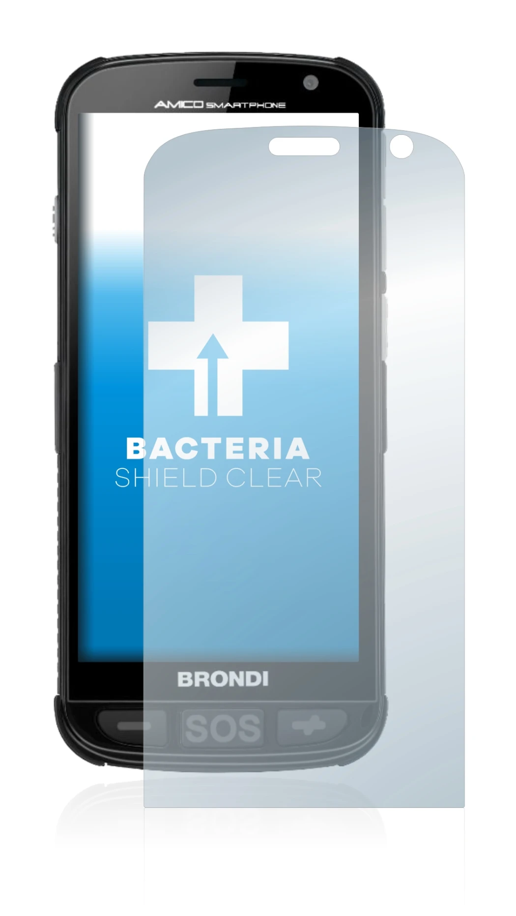 Image of the device Brondi Amico with a wide variety of screen protectors.