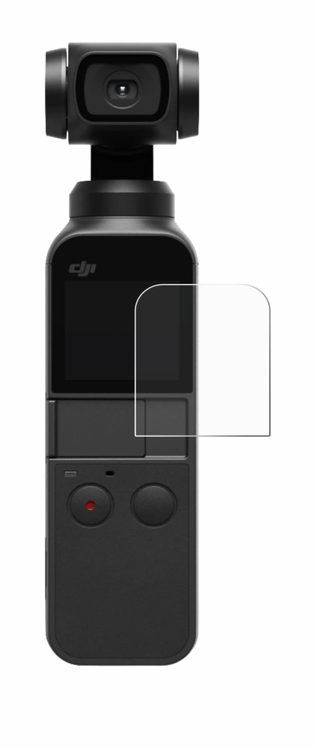 Image of the device DJI Osmo Pocket 2 with a wide variety of screen protectors.