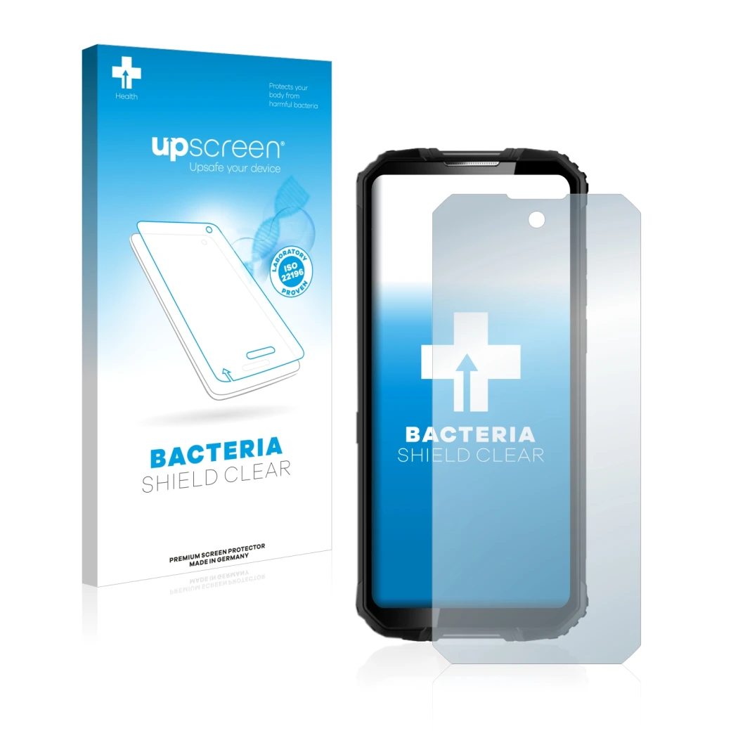 Front side of a product packaging with the brand logo upscreen. Next to it is the device Oukitel WP10 5G shown with the corres