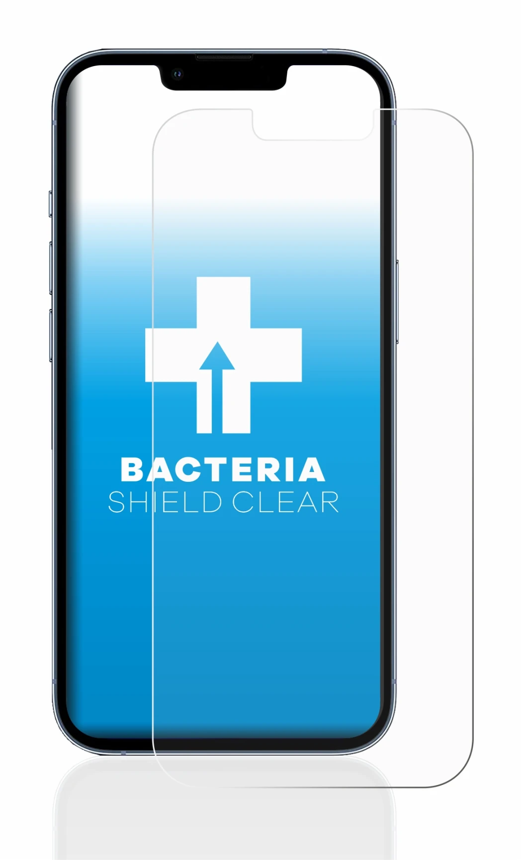 Image of the device Apple iPhone 13 Pro with a wide variety of screen protectors.