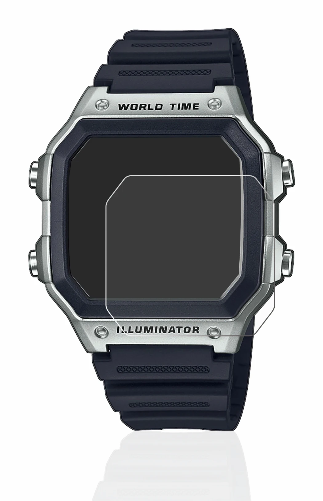 Image of the device Casio AE-1200WH with a wide variety of screen protectors.