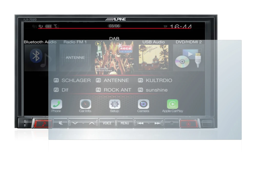 Image of the device Alpine iLX-702D with a wide variety of screen protectors.