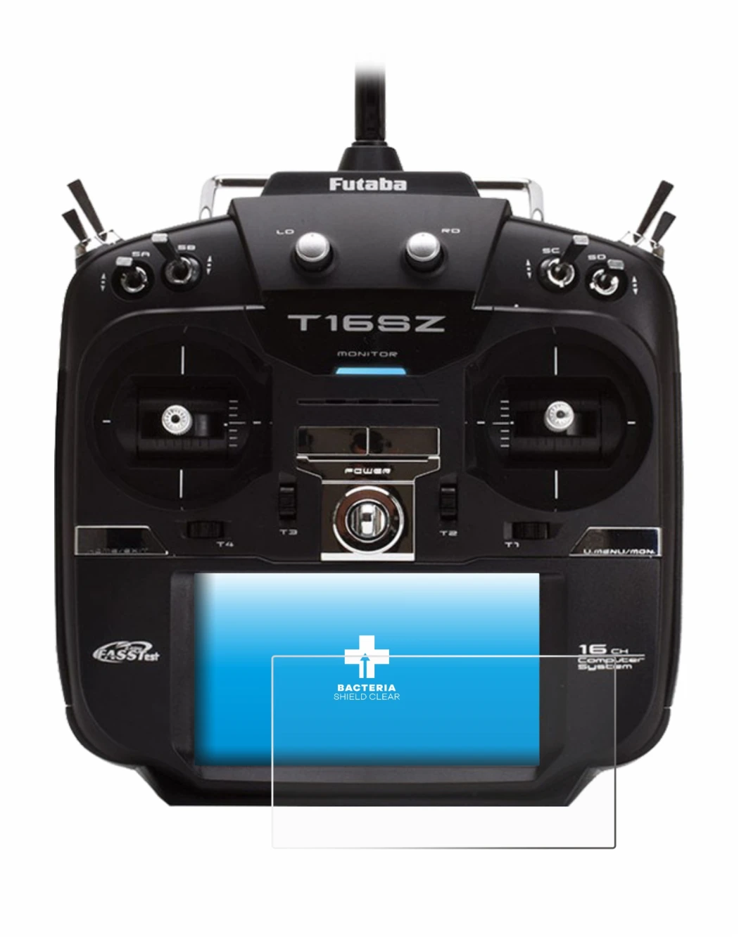 Image of the device Robbe Futaba T16IZ with a wide variety of screen protectors.