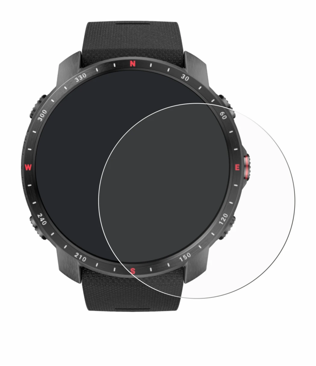 Image of the device Polar Grit X Pro with a wide variety of screen protectors.