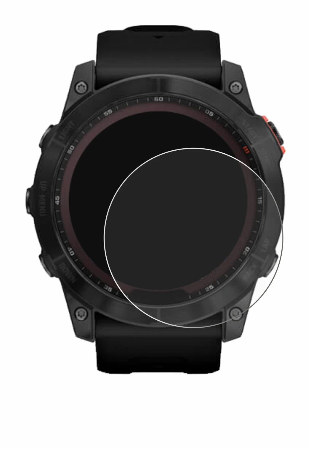 Image of the device Garmin Fenix 7X (51 mm) with a wide variety of screen protectors.