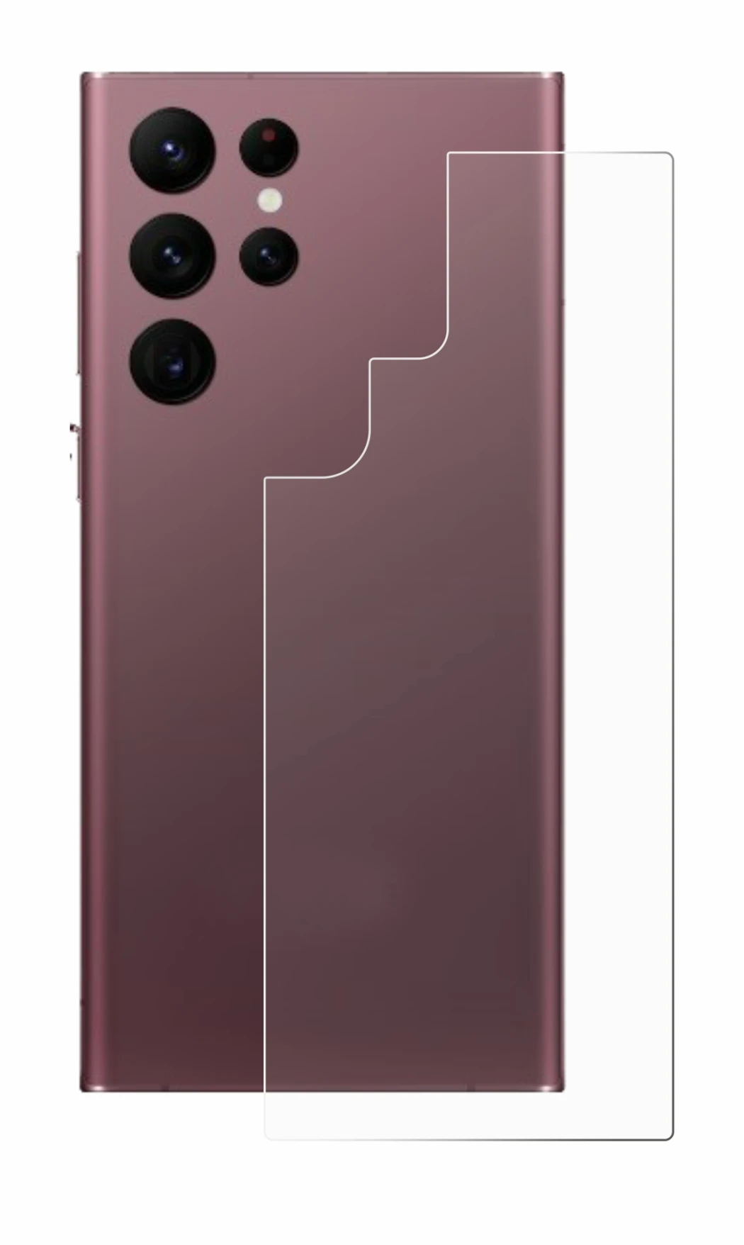 Image of the device Samsung Galaxy S22 Ultra 5G (Back) with a wide variety of screen protectors.