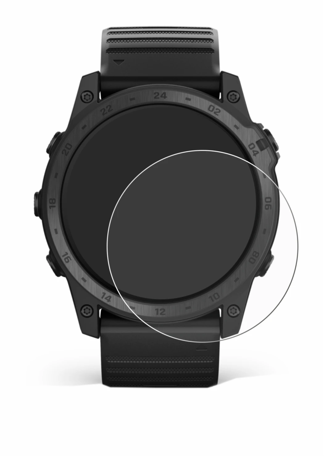 Image of the device Garmin Tactix 7 Pro with a wide variety of screen protectors.