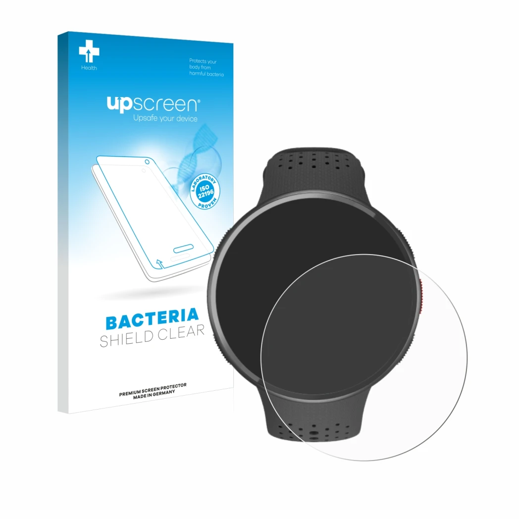 Front side of a product packaging with the brand logo upscreen. Next to it is the device Polar Pacer Pro shown with the corres