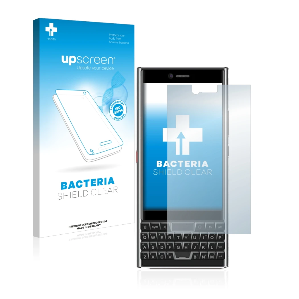 Front side of a product packaging with the brand logo upscreen. Next to it is the device Unihertz Titan Slim shown with the co