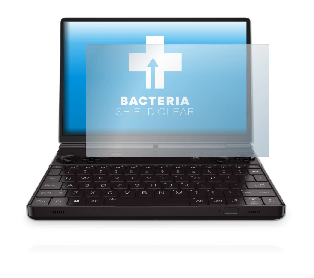 Image of the device GPD Win Max 2 with a wide variety of screen protectors.
