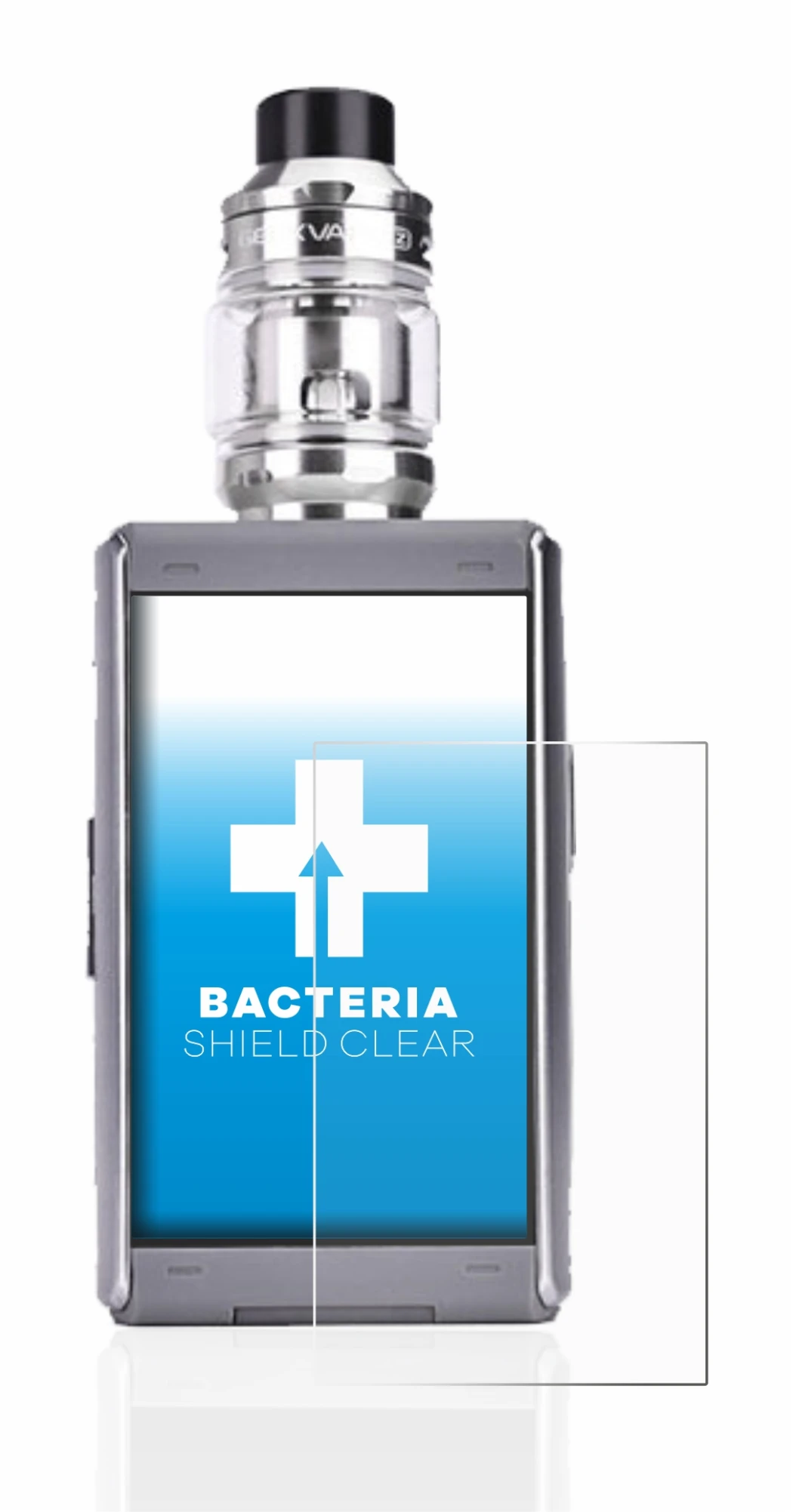 Image of the device GeekVape T200 with a wide variety of screen protectors.