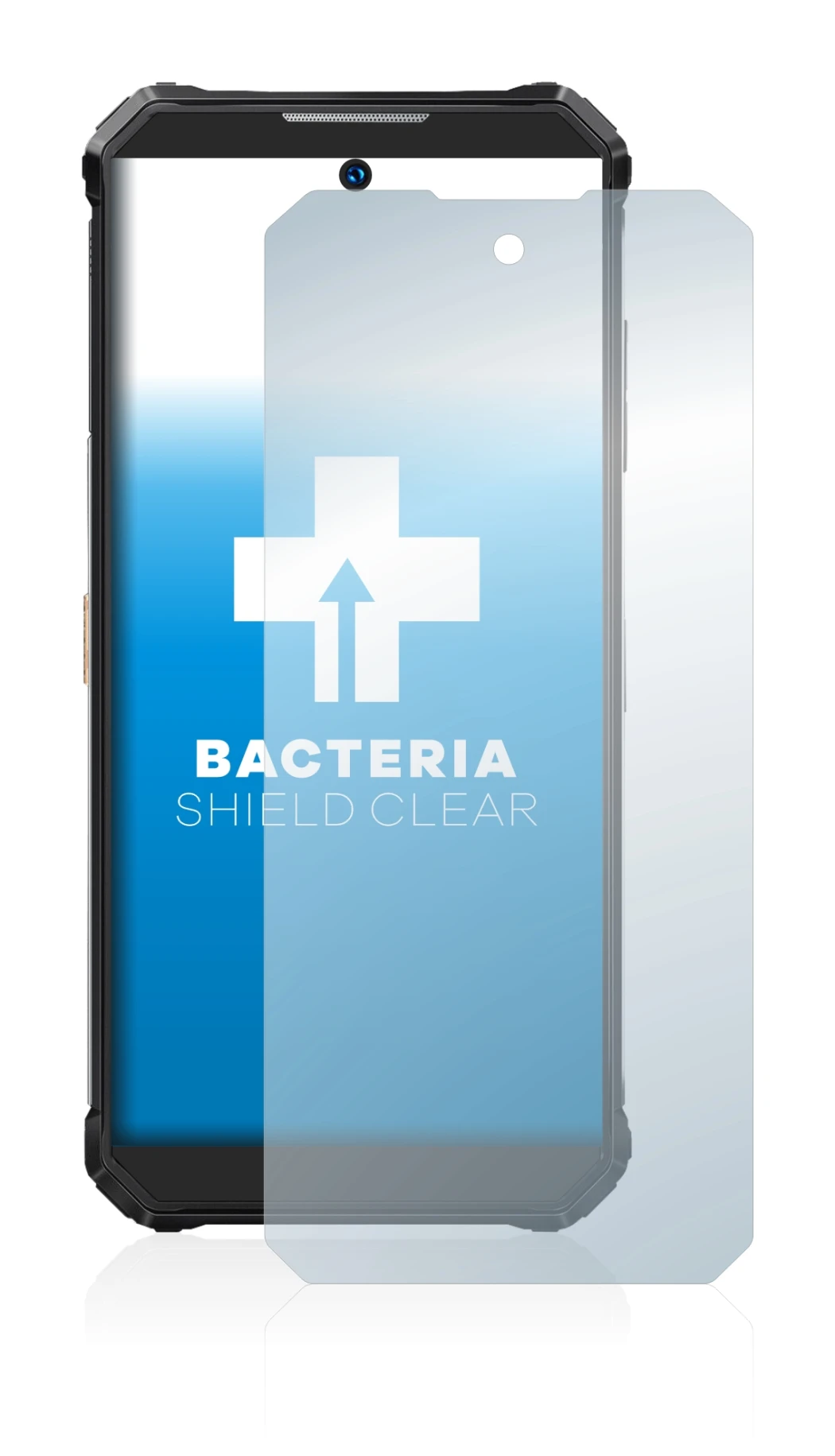 Image of the device Oukitel WP19 with a wide variety of screen protectors.