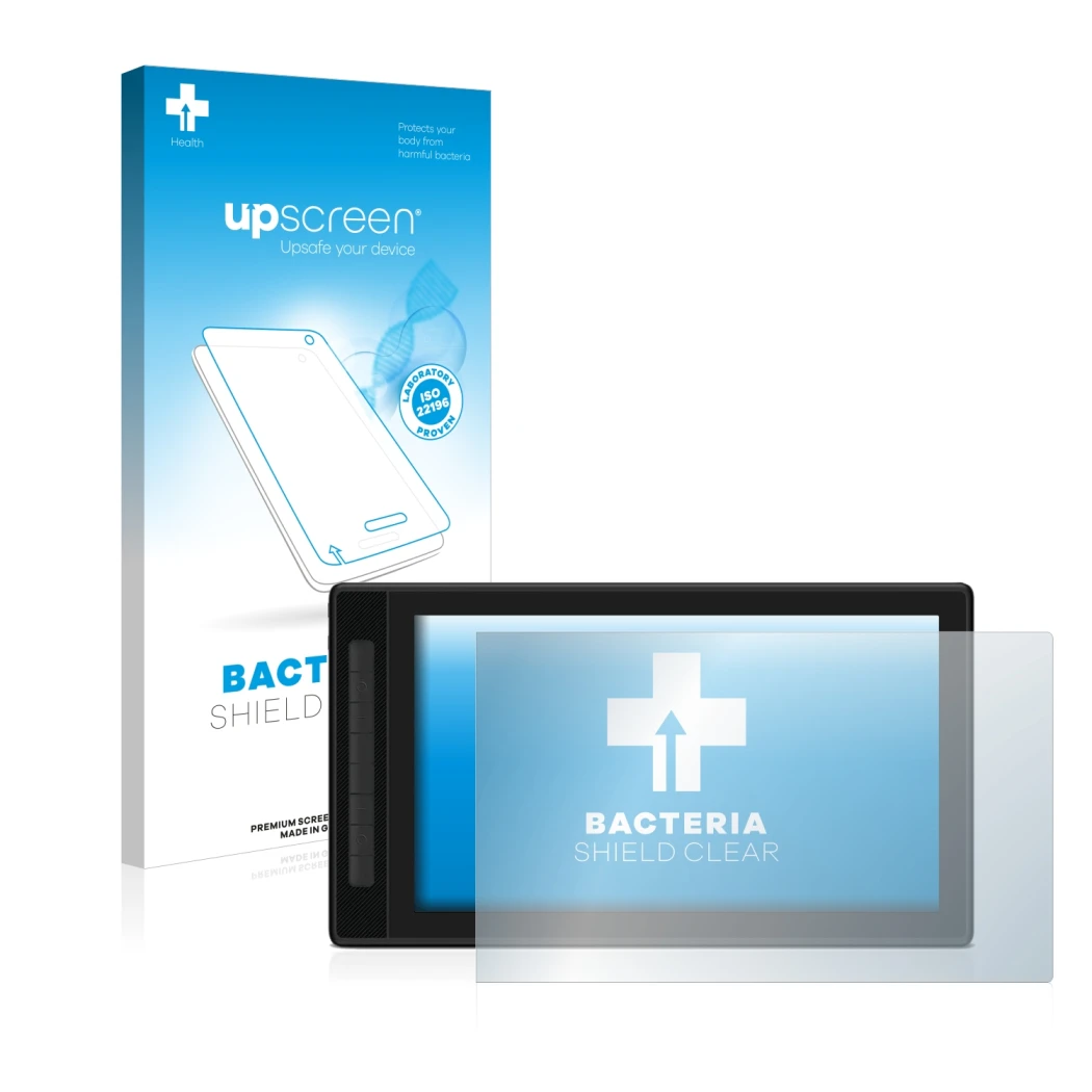 Front side of a product packaging with the brand logo upscreen. Next to it is the device Huion Kamvas Pro 16 (2.5K) shown with