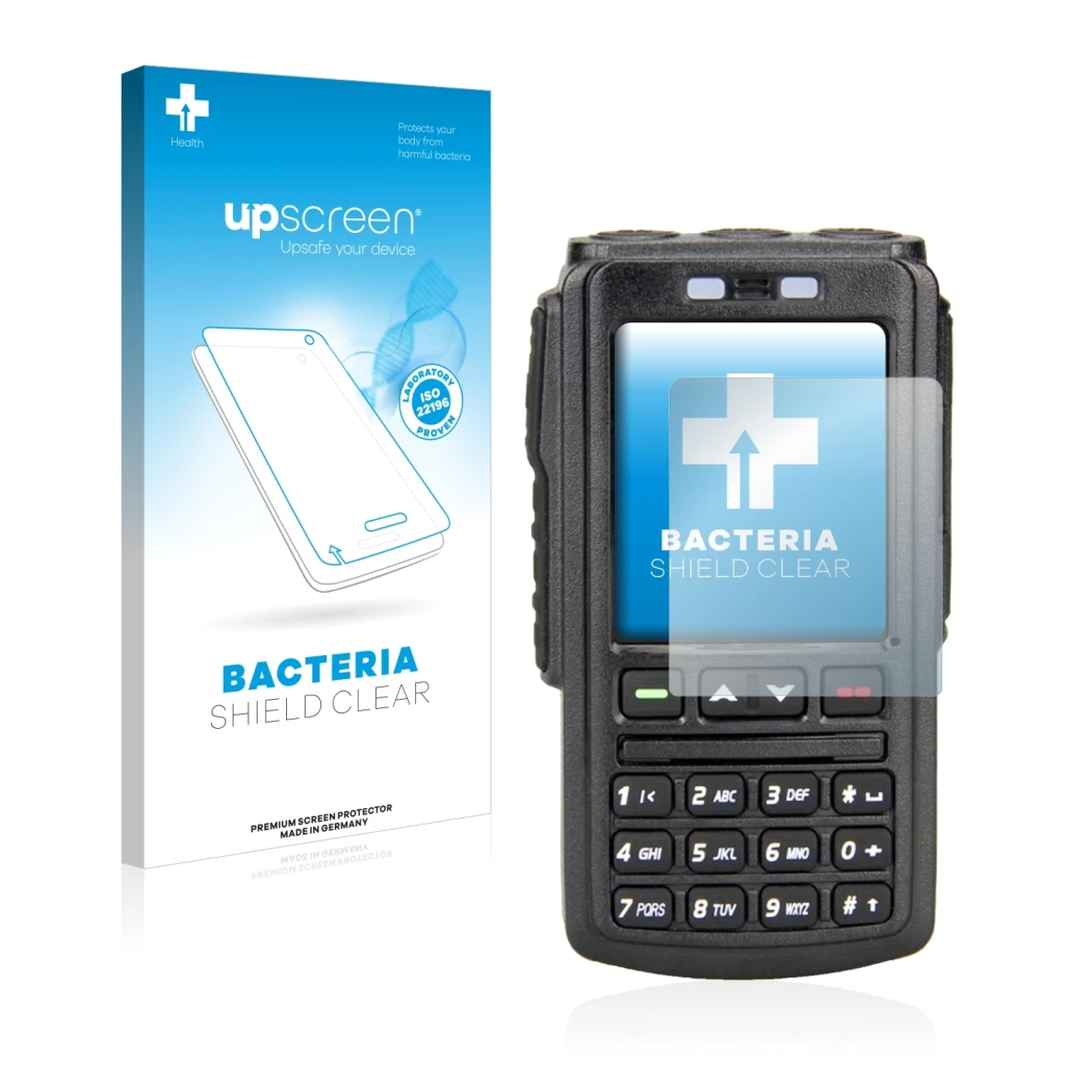 Front side of a product packaging with the brand logo upscreen. Next to it is the device AnyTone BT-01 shown with the correspo