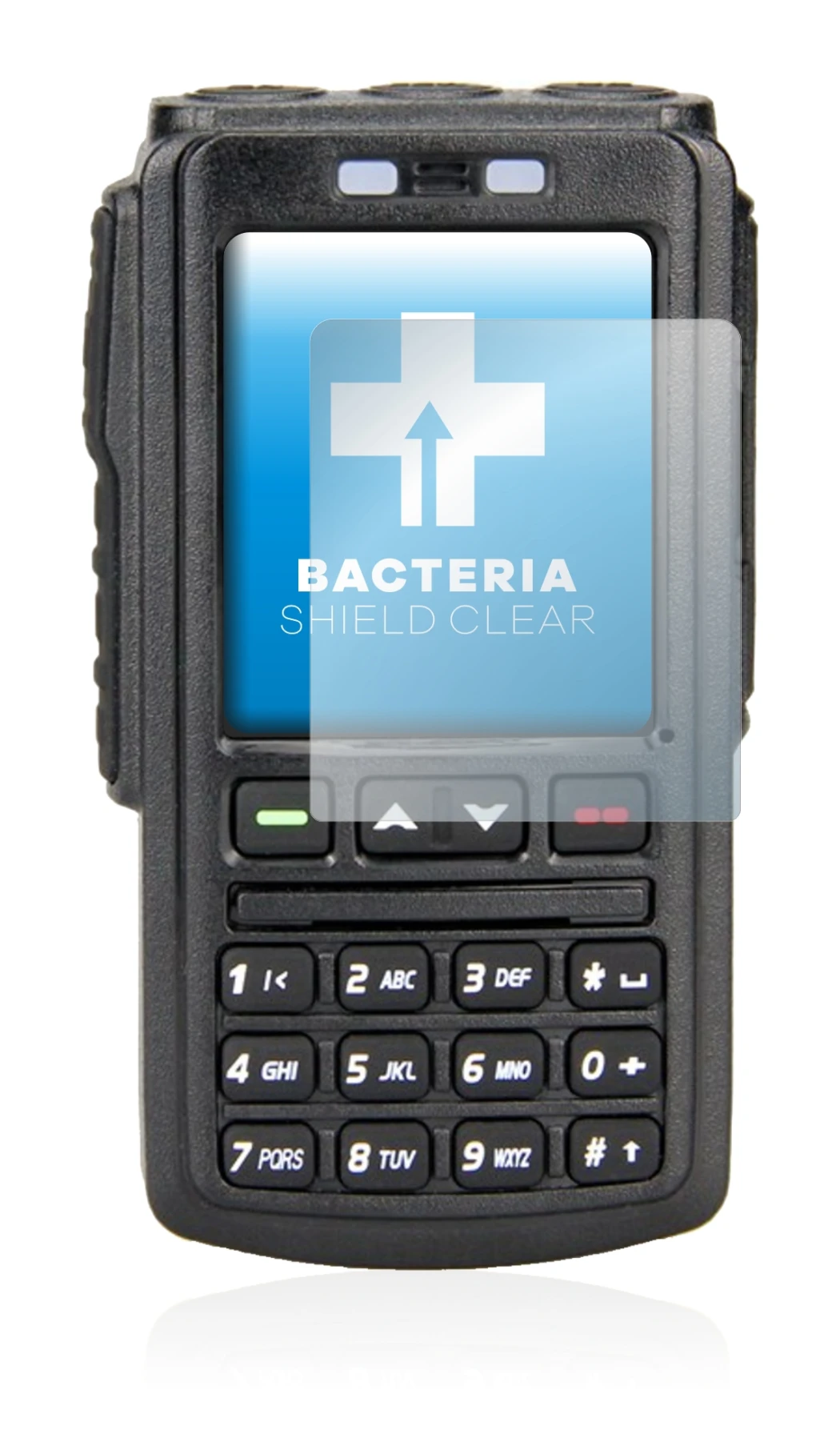 Image of the device AnyTone BT-01 with a wide variety of screen protectors.