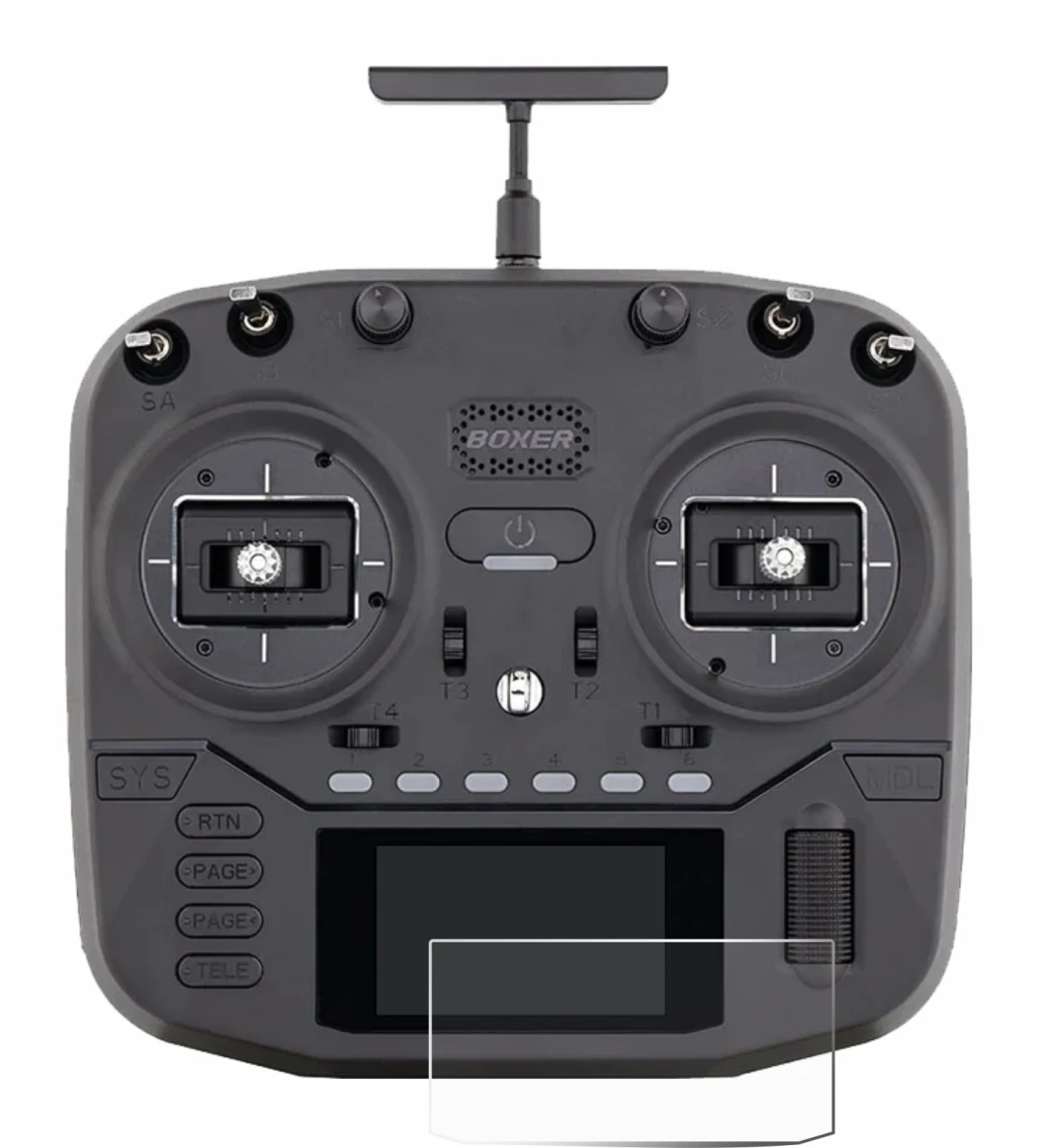 Image of the device Radiomaster Boxer with a wide variety of screen protectors.