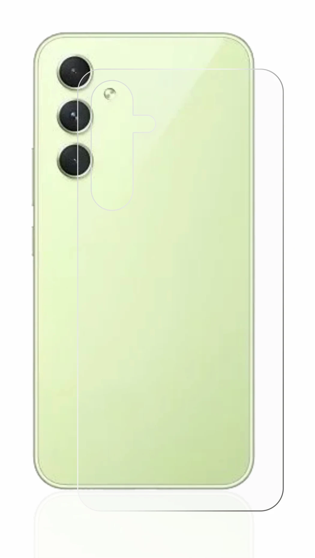 Image of the device Samsung Galaxy A54 5G (Back) with a wide variety of screen protectors.