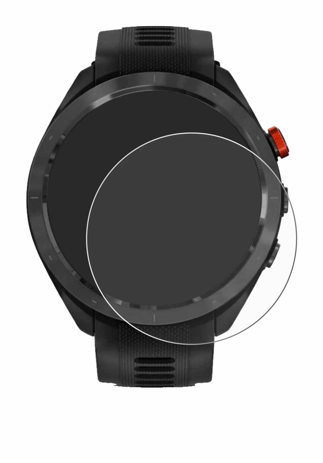 Image of the device Garmin Approach S70 (47 mm) with a wide variety of screen protectors.