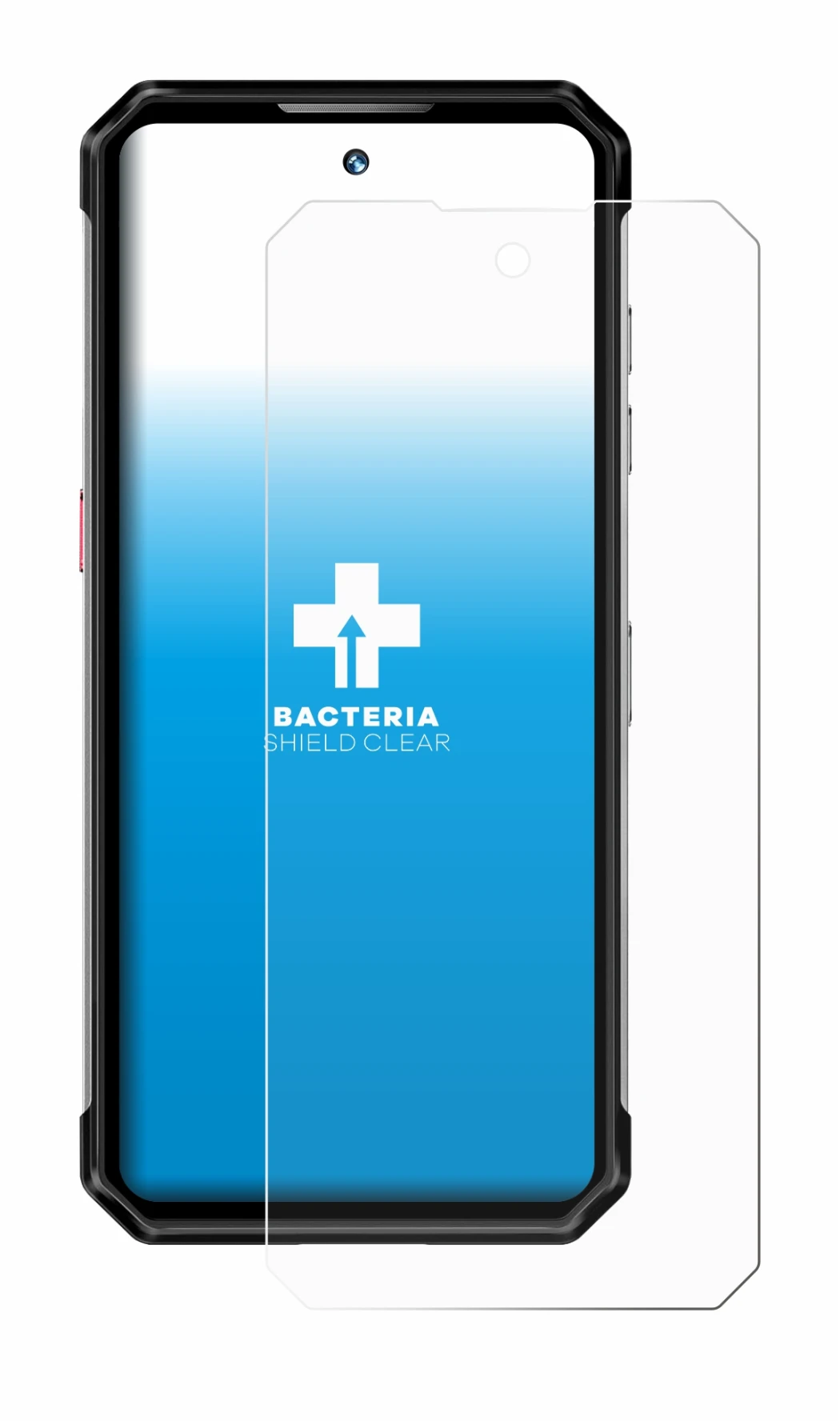 Image of the device Oukitel WP21 with a wide variety of screen protectors.