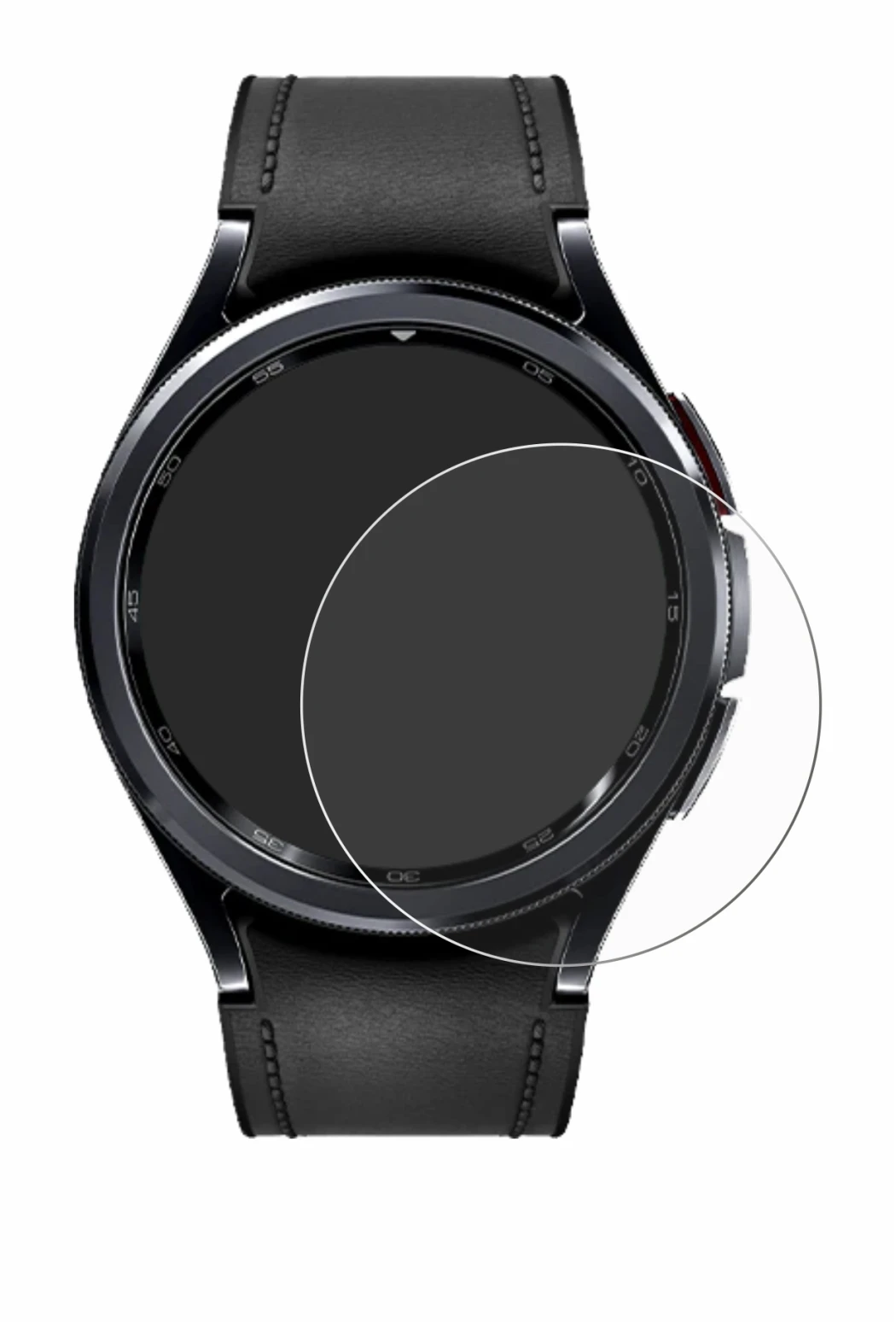Image of the device Samsung Galaxy Watch 6 Classic (47 mm) with a wide variety of screen protectors.