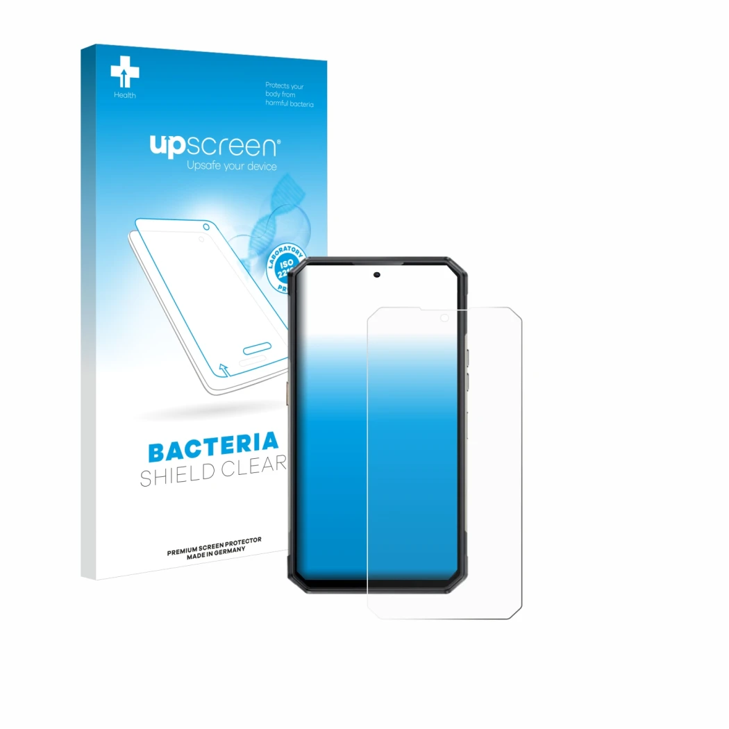 Front side of a product packaging with the brand logo upscreen. Next to it is the device Oukitel WP30 Pro shown with the corre