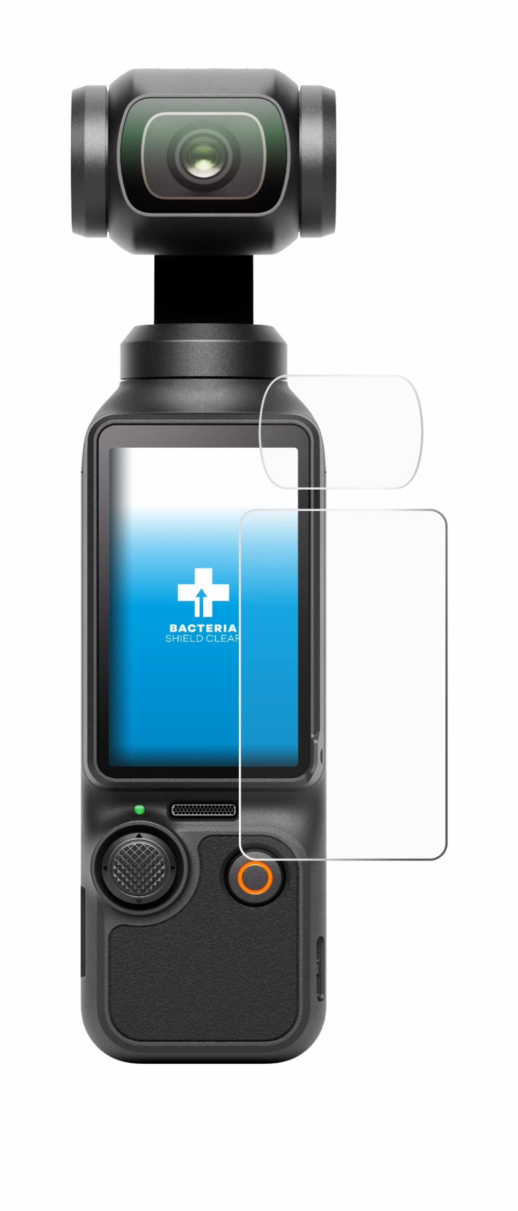 Image of the device DJI Osmo Pocket 3 (Display + Lens) with a wide variety of screen protectors.