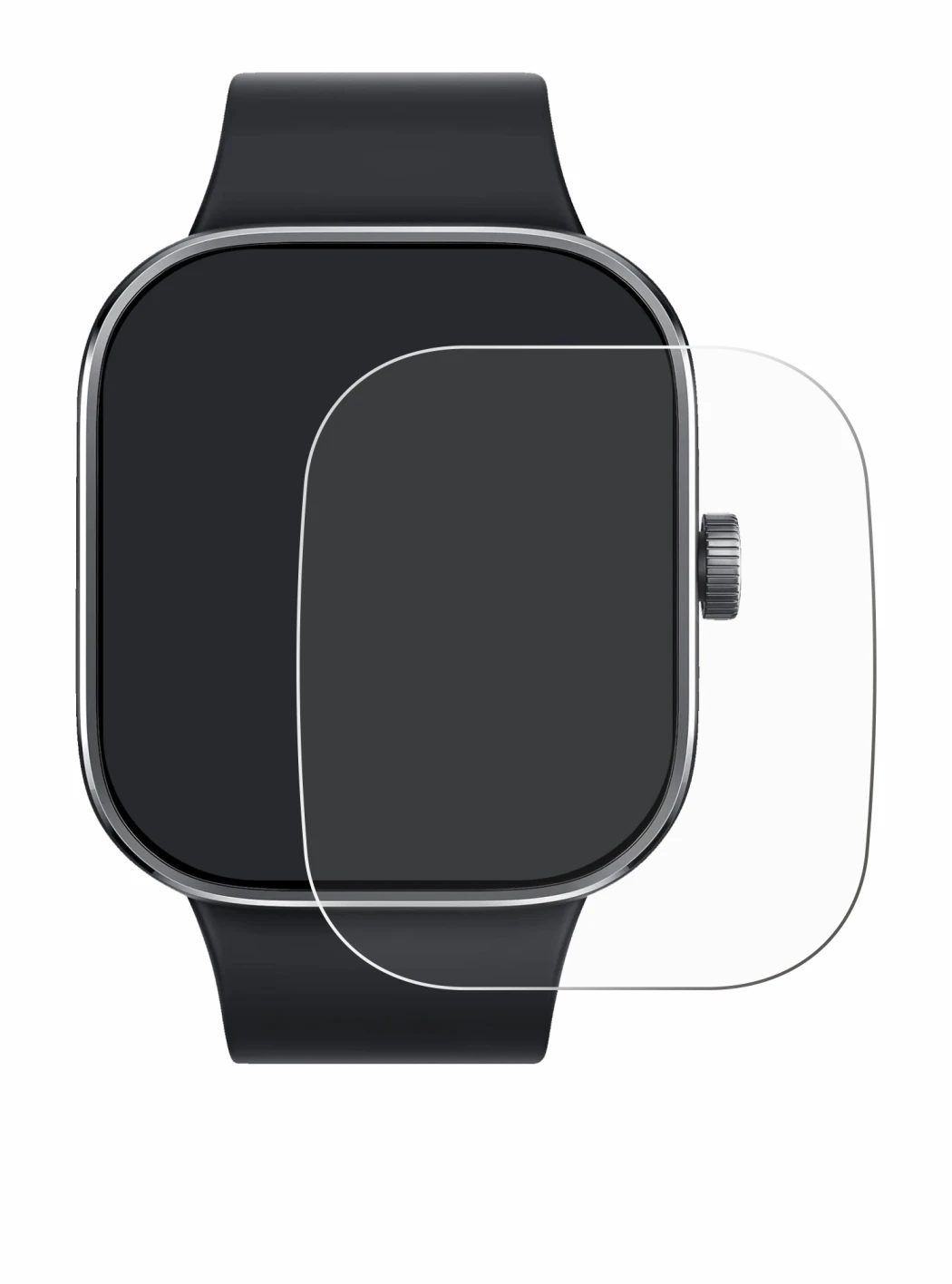 Image of the device Xiaomi Redmi Watch 4 with a wide variety of screen protectors.