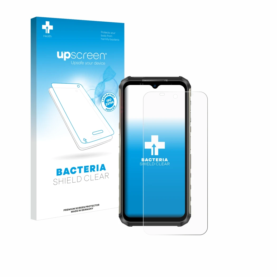 Front side of a product packaging with the brand logo upscreen. Next to it is the device Ulefone Armor 22 shown with the corre