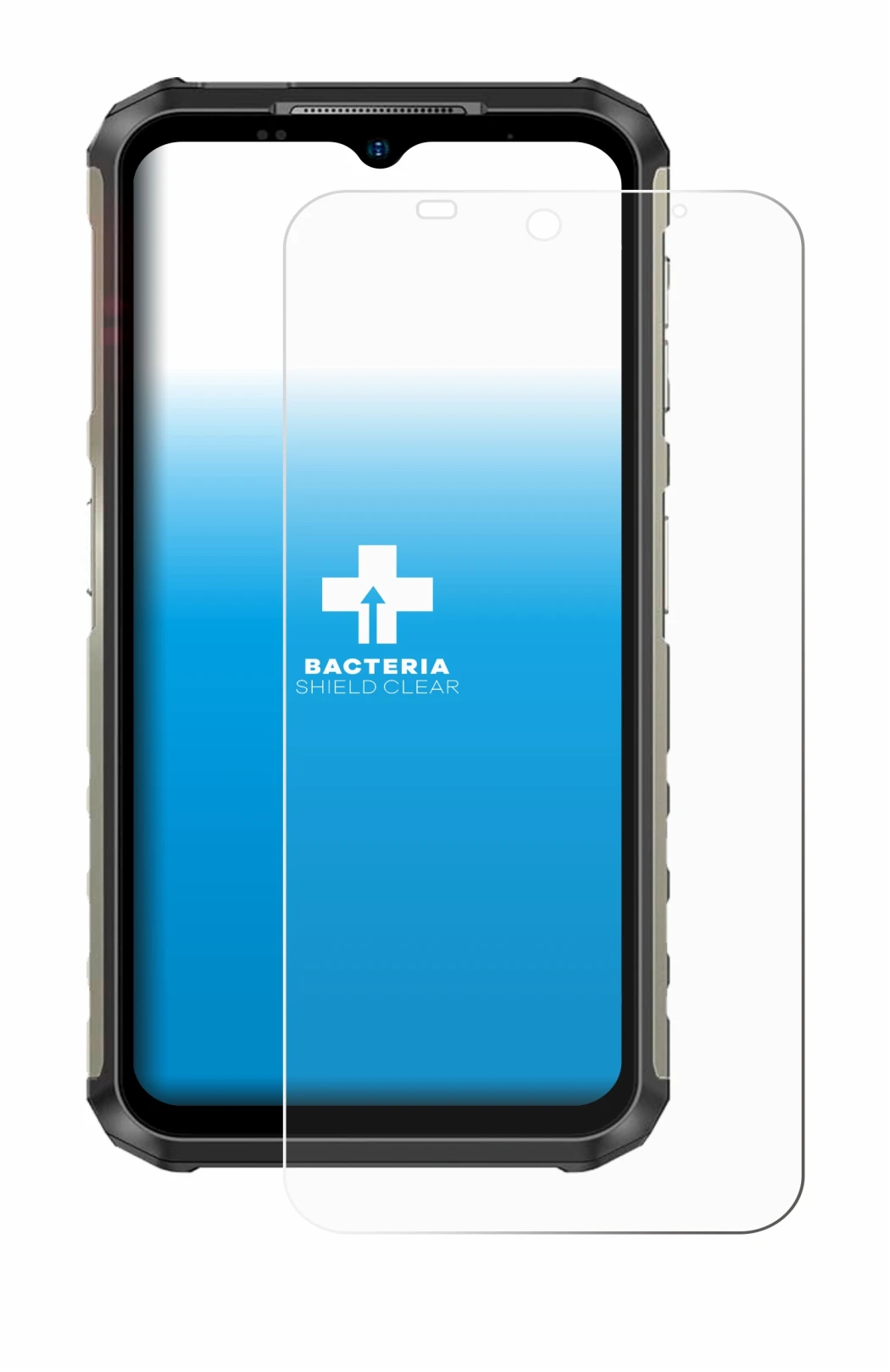 Image of the device Ulefone Armor 22 with a wide variety of screen protectors.