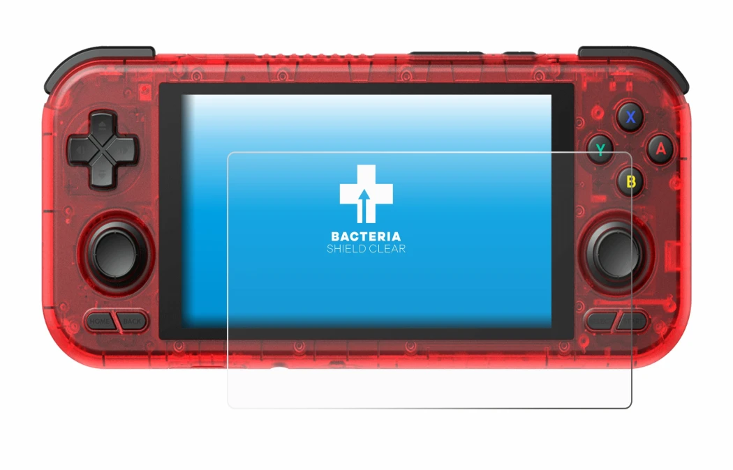 Image of the device Retroid Pocket 4 Pro with a wide variety of screen protectors.