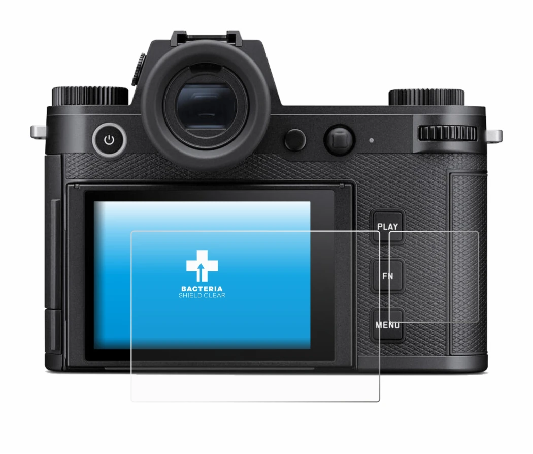 Image of the device Leica SL3 (Display + top plate display) with a wide variety of screen protectors.