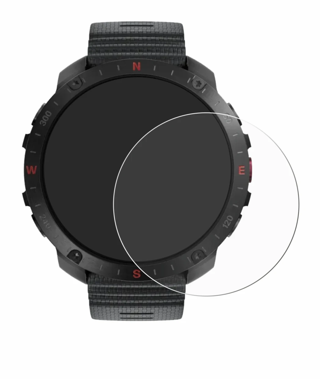 Image of the device Polar Grit X2 Pro with a wide variety of screen protectors.