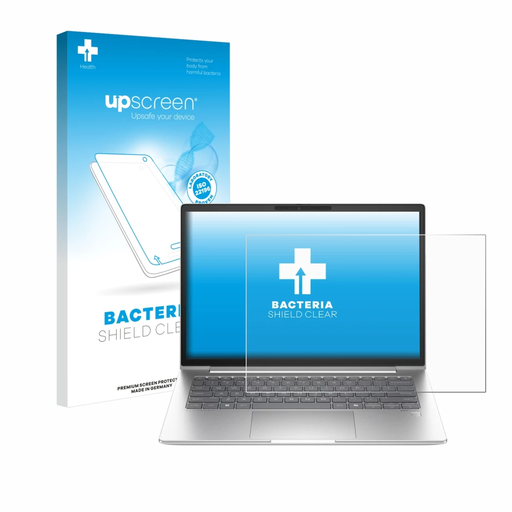 Front side of a product packaging with the brand logo upscreen. Next to it is the device HP EliteBook 660 G11 shown with the c