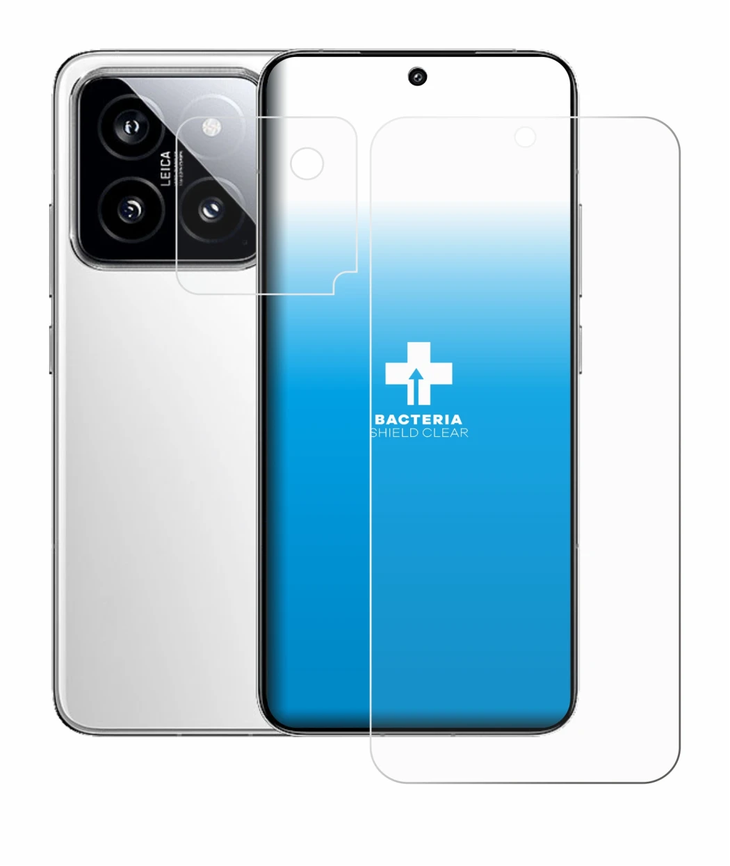 Image of the device Xiaomi 14 (Front+Camera) with a wide variety of screen protectors.