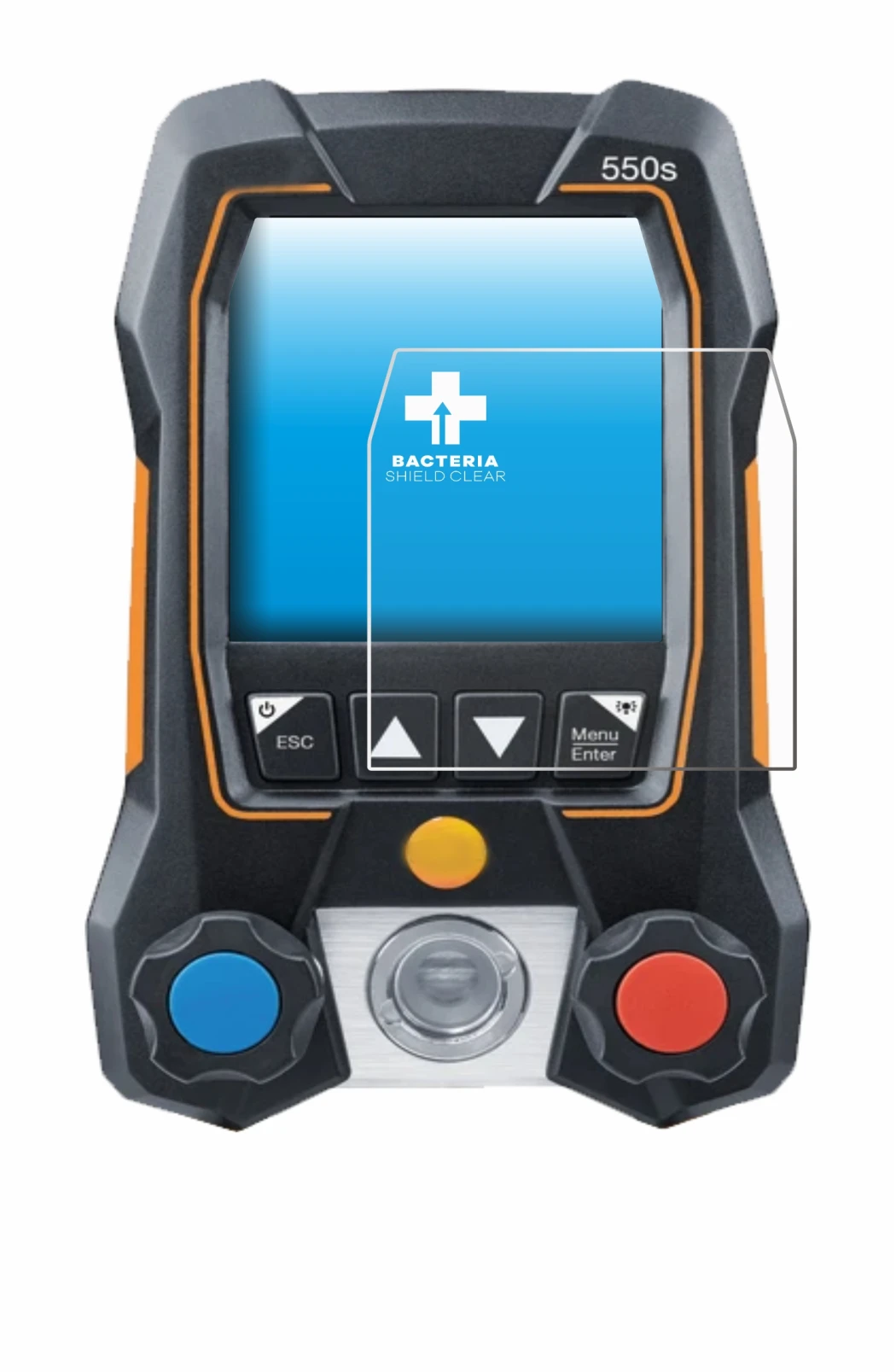 Image of the device Testo 550s with a wide variety of screen protectors.