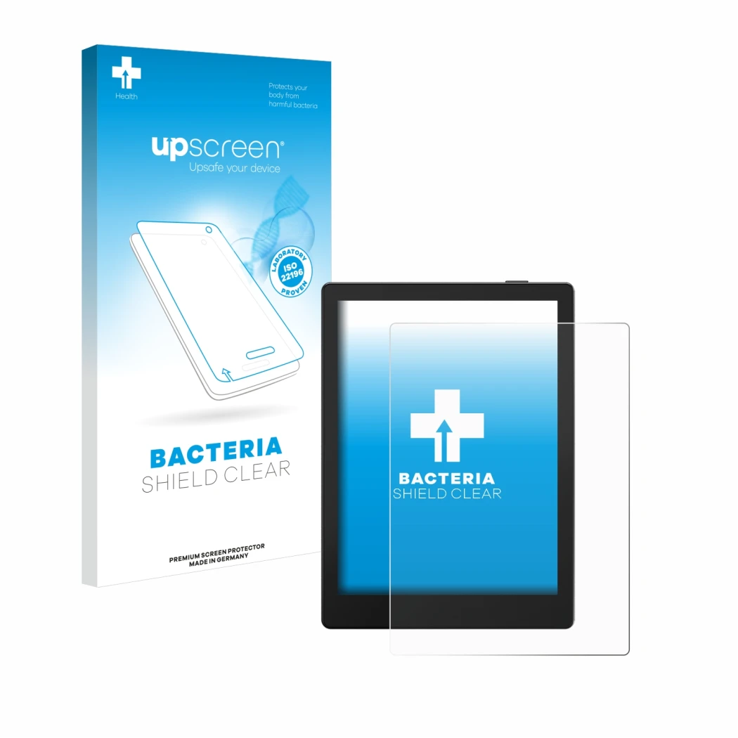 Front side of a product packaging with the brand logo upscreen. Next to it is the device Boox Go 6 shown with the correspondin