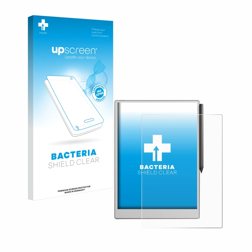 Front side of a product packaging with the brand logo upscreen. Next to it is the device reMarkable Paper Pro shown with the c