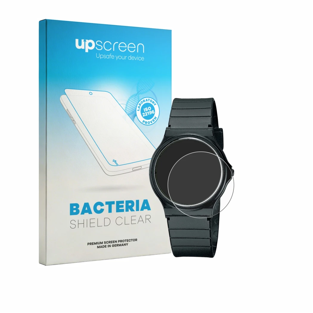 Front side of a product packaging with the brand logo upscreen. Next to it is the device Casio Collection MQ-24 shown with the
