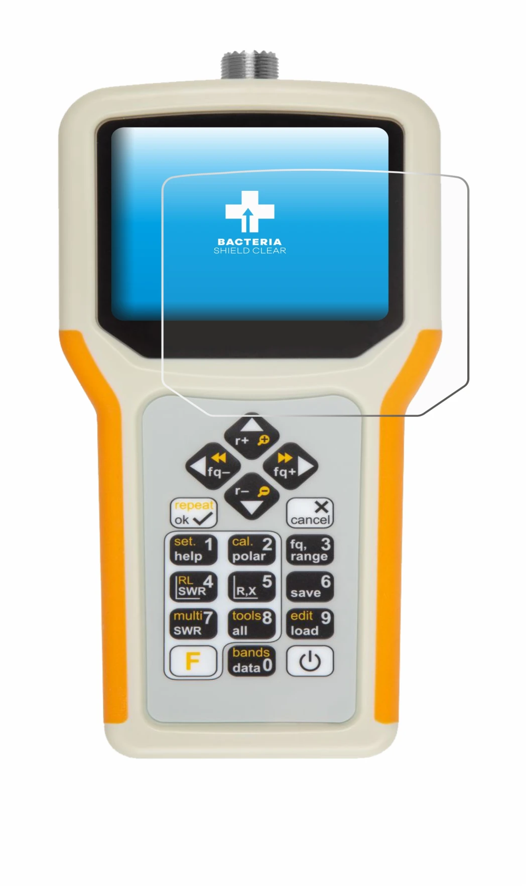 Image of the device RigExpert AA-55 Zoom with a wide variety of screen protectors.