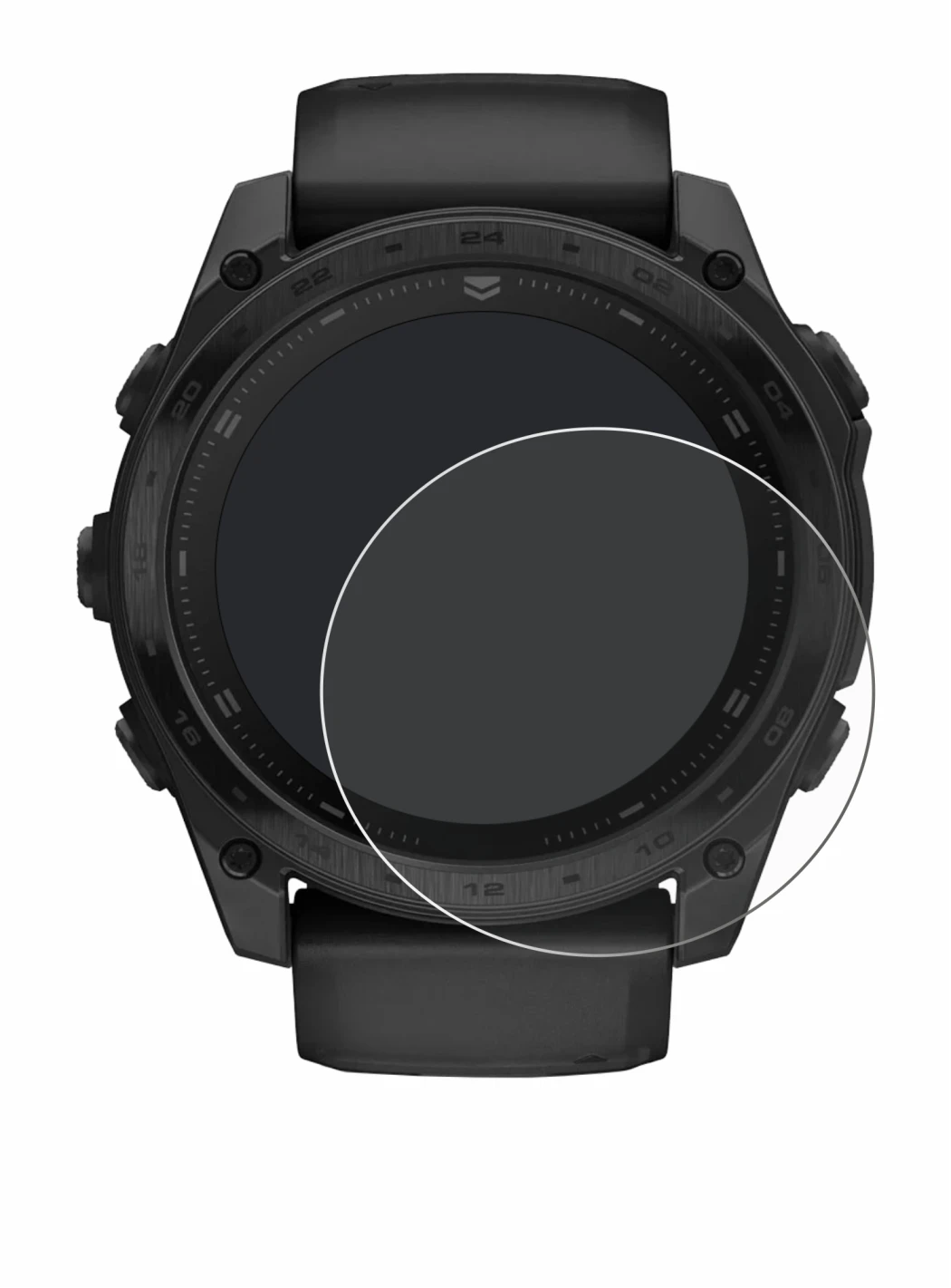 Image of the device Garmin Tactix 8 AMOLED (51 mm) with a wide variety of screen protectors.