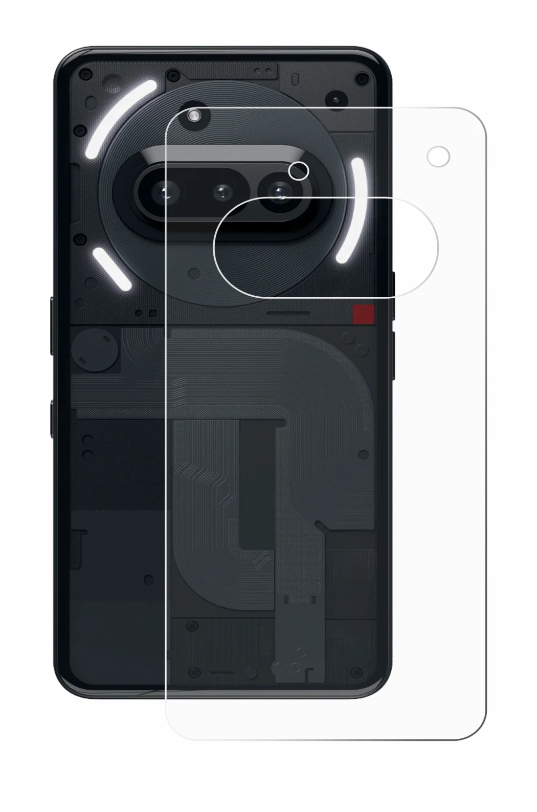 Image of the device Nothing Phone (3a) (Back) with a wide variety of screen protectors.