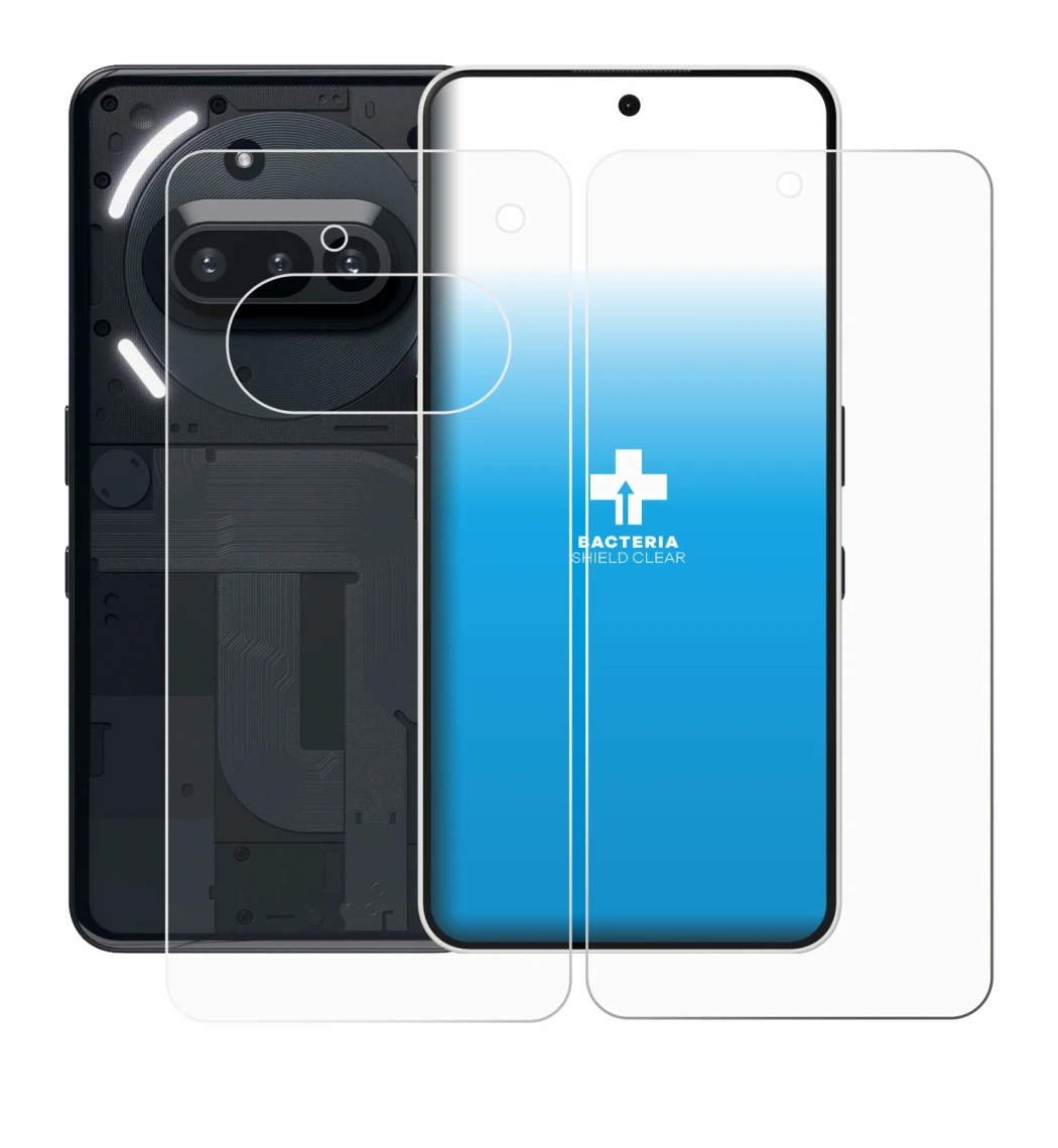 Image of the device Nothing Phone (3a) (Front+Back) with a wide variety of screen protectors.
