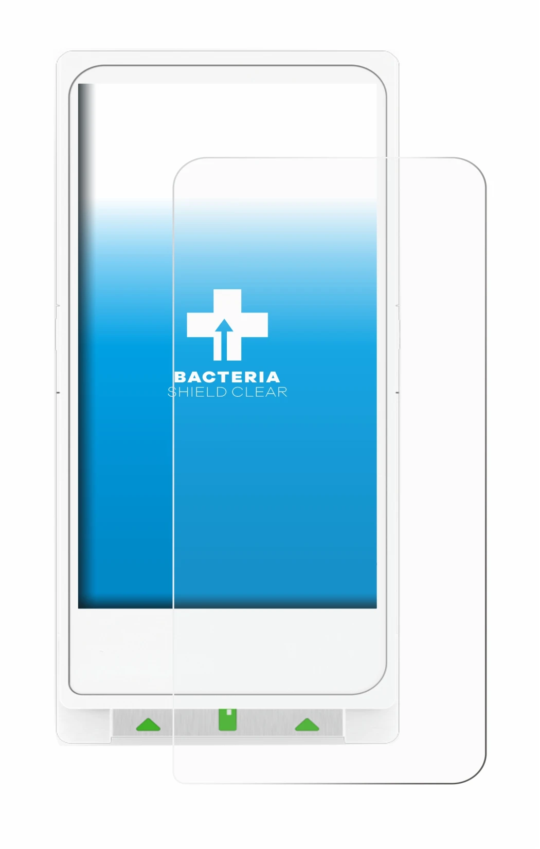 Image of the device Clover Flex with a wide variety of screen protectors.