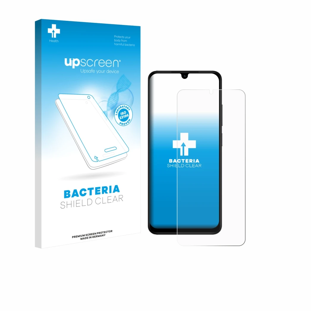 Front side of a product packaging with the brand logo upscreen. Next to it is the device Xiaomi Redmi A5 shown with the corres